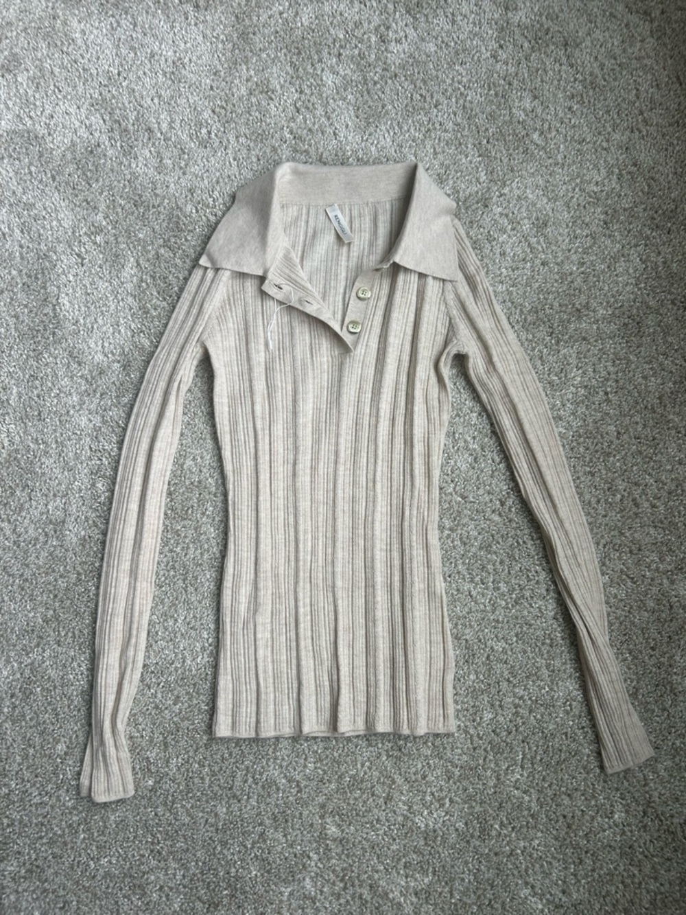 Renggli Cashmere Silk Rib Pointelle Knit Polo